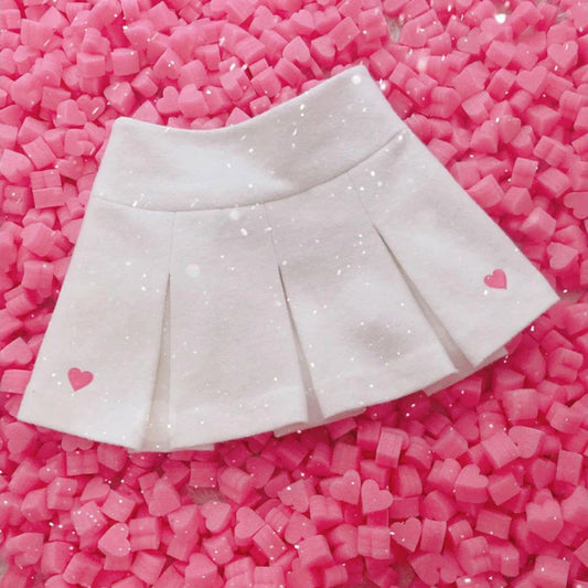 Koren Fashion High Waist Women Skirt Cute Embroidery Pleated Short Elastic Waist Mini Skirts Japanese Style Sweet A-Line Skirt